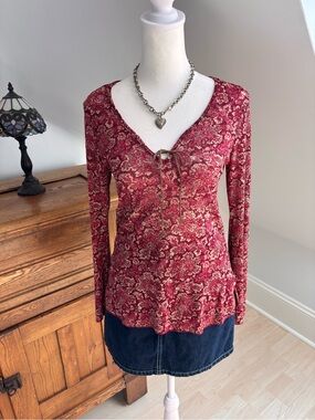 Self Esteem Paisley Tie Front Top ❤️